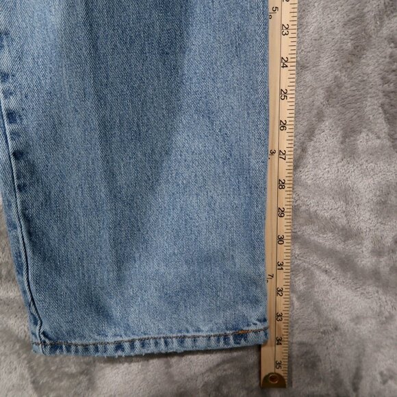 Levis 550 Jeans Mens 38x34 Blue Relaxed Fit Straight Leg Light Wash Distressed - Picture 15 of 16